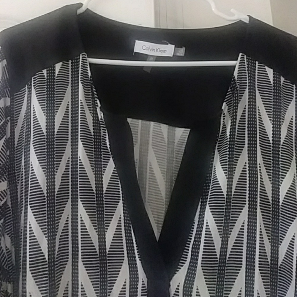 Calvin Klein top 2XL black white boho style - Picture 3 of 8